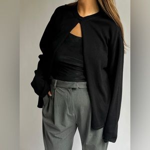 Djerf Avenue - Button Cardigan - Black - S